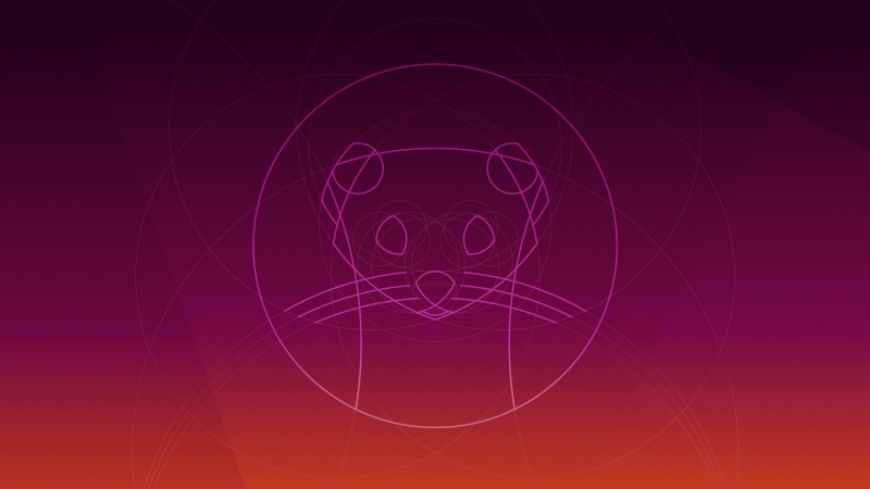 Ubuntu 19.10 (Eoan Ermine), Stock, Gradient background, Geometric