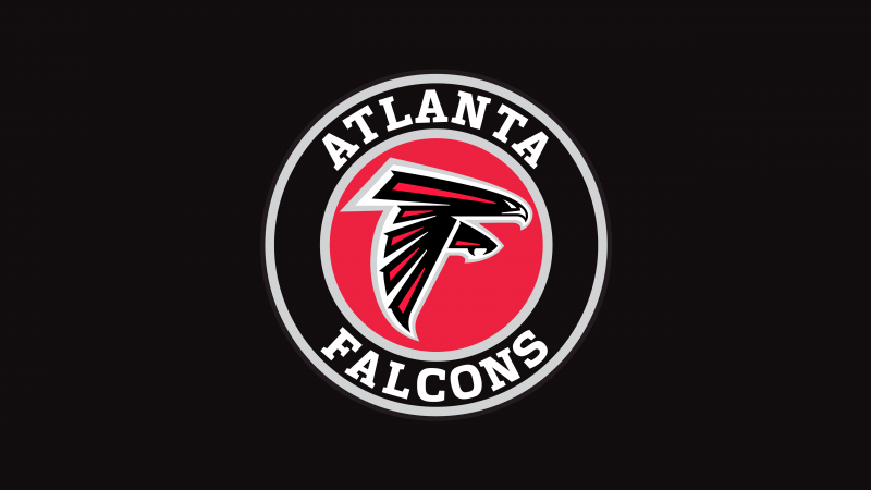 Atlanta Falcons, Emblem, Dark background, NFL team, Logo, American football team, 5K, Wallpaper
