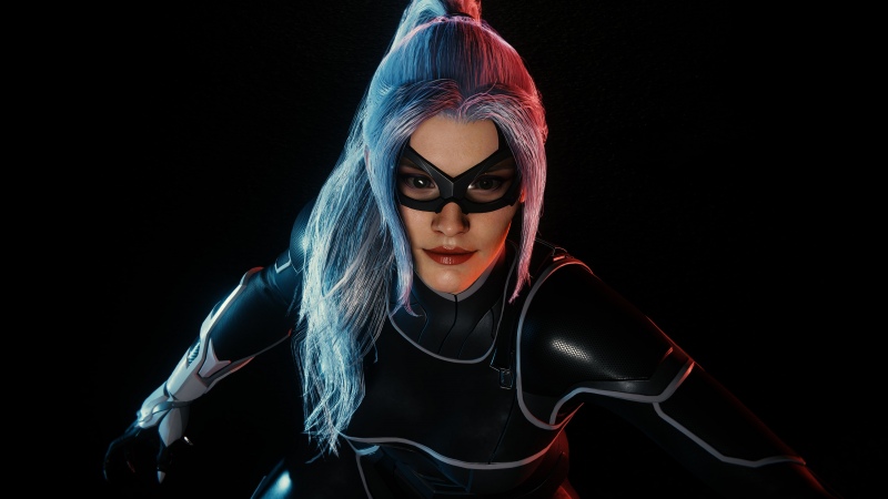 Black Cat (Felicia Hardy), Black background, AMOLED, Marvel's Spider-Man, Wallpaper