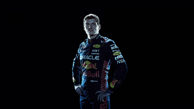 Max Verstappen, Racing driver, AMOLED, Red Bull Racing, Black background