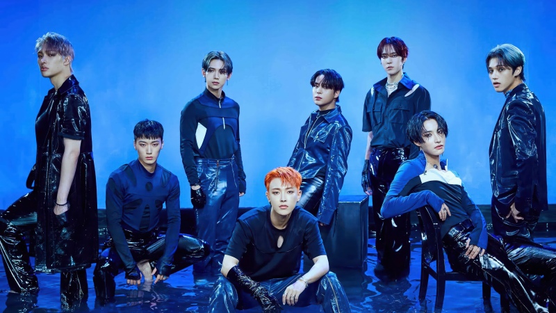 ATEEZ - Dejavu, 5K, Blue background, Hongjoong, Seonghwa, Yunho, Yeosang, San (ATEEZ), Mingi, Wooyoung, Jongho, Wallpaper