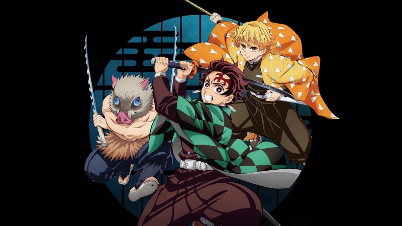 Demon Slayer: Kimetsu No Yaiba Infinity Castle, Anime movie, 5K, Tanjiro Kamado, Zenitsu Agatsuma, Inosuke Hashibira