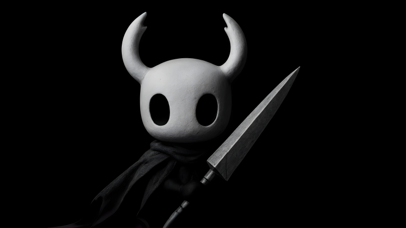 Hollow Knight, AMOLED wallpaper, Black background 4K