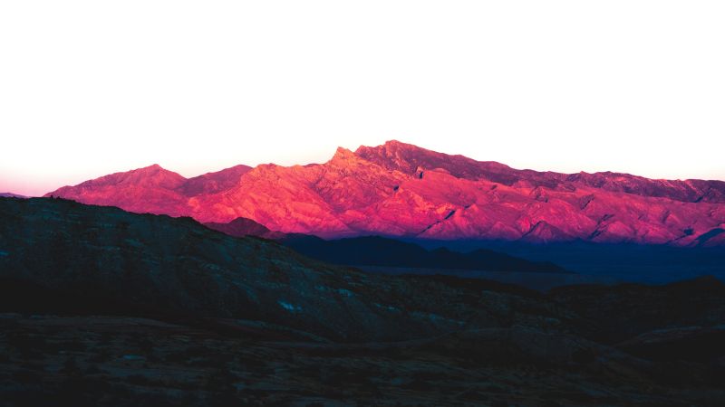 Purple Mountains, Nevada, Rocky Mountains, Shadow, Sunlight, Daytime, Contrast, 5K, Wallpaper