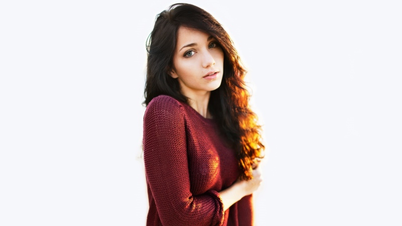 Emily Rudd, White background, 5K, Teen girl, Wallpaper