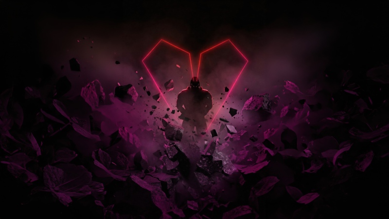 Darkseid, Supervillain, DC Comics, Love heart, Dark background, 5K