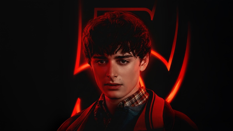 Noah Schnapp, Will Byers, Dark background, Dark red, 5K, Season 5, Stranger Things