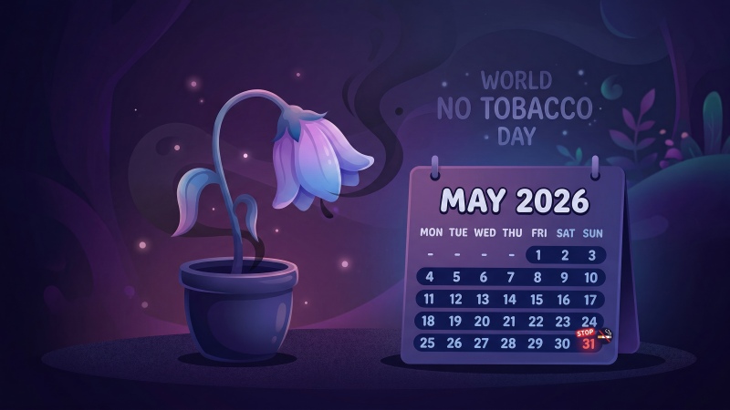 May 2026 Calendar, World No Tobacco Day