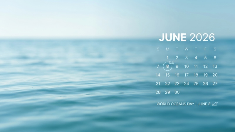 World Ocean Day June 2026 Calendar