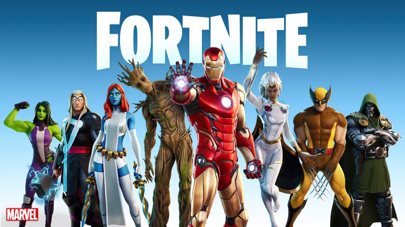 Fortnite, Season 4, Nexus War, Marvel Superheroes, Crossover, Wallpaper