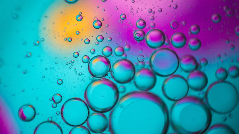 Bubbles spectrum colorful teal turquoise pink 