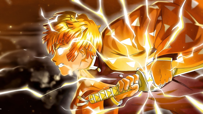 Zenitsu Agatsuma, Thunder Breathing, 5K, Demon Slayer: Kimetsu no Yaiba, Lightning