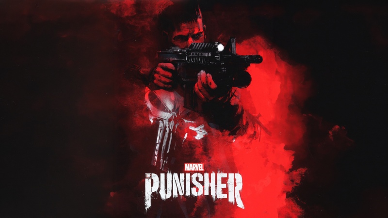 The Punisher, Poster, Jon Bernthal, 5K, Red aesthetic