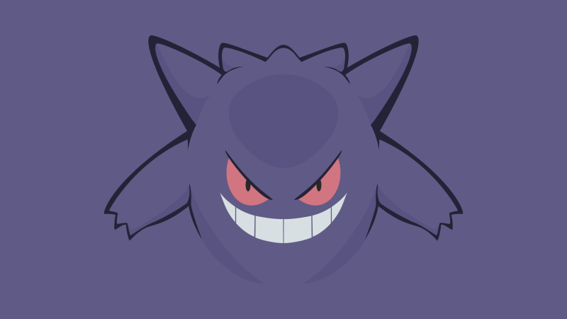 Pokémon, Purple Gengar, Minimalist