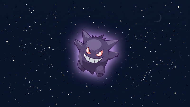 Gengar, POKÉMON, Stars in sky, Night sky