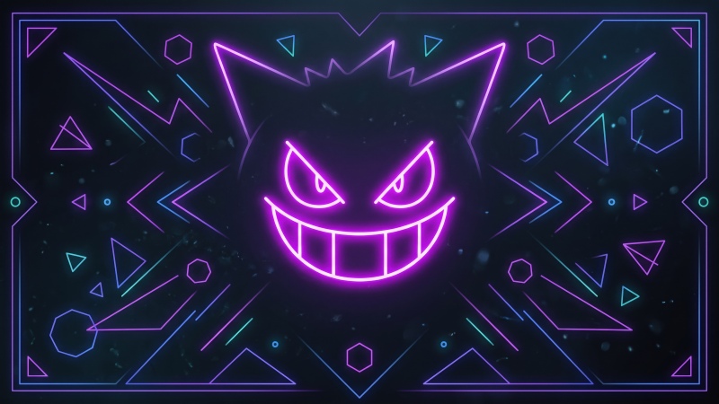 Neon Gengar, Pokémon, Geometric