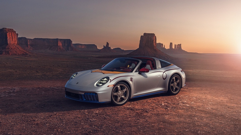 Porsche 911 Targa 4 GTS, 2026, 5K, 8K, Monument Valley, Sunset
