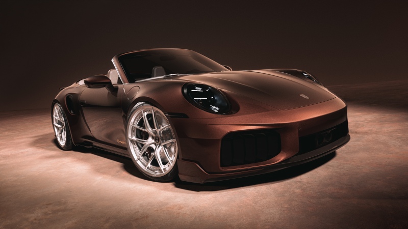 Porsche 911 Turbo S, Brown aesthetic, Brown background, Wallpaper