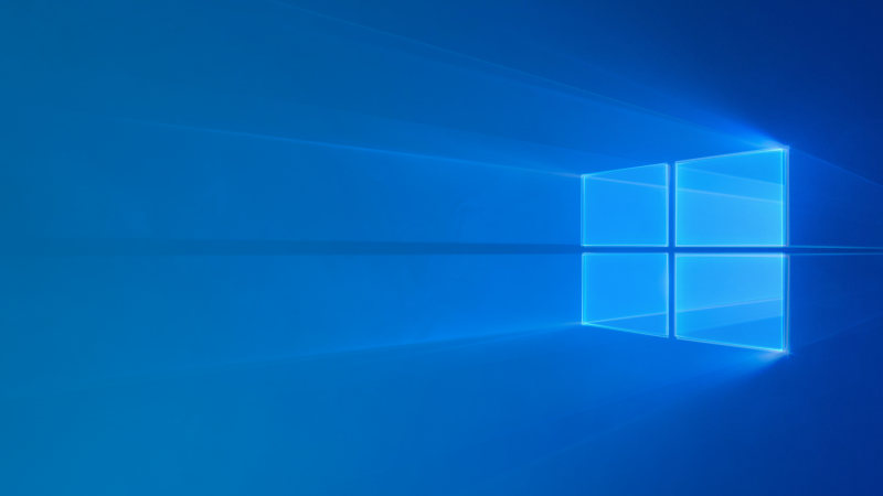 Windows 10, Windows logo, Glossy, Blue background, Wallpaper
