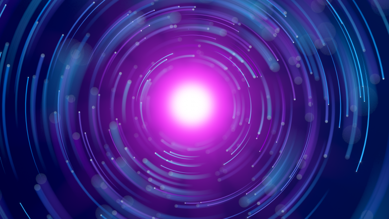 Spiral glowing purple circles blue experiment render 