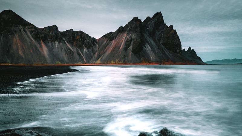 Rocks, Seashore, Beach, Iceland, 5K, 8K, Wallpaper
