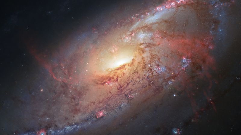 Spiral galaxy, Messier 106, Constellation, Nebula, Stars, Astronomy, Cosmos, 5K, Wallpaper