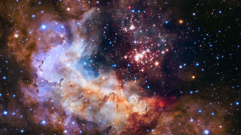 Westerlund 2, Celestial fireworks, Star cluster, Constellation, Astronomy, Galaxy, Milky Way, Burning Stars, 5K, Wallpaper