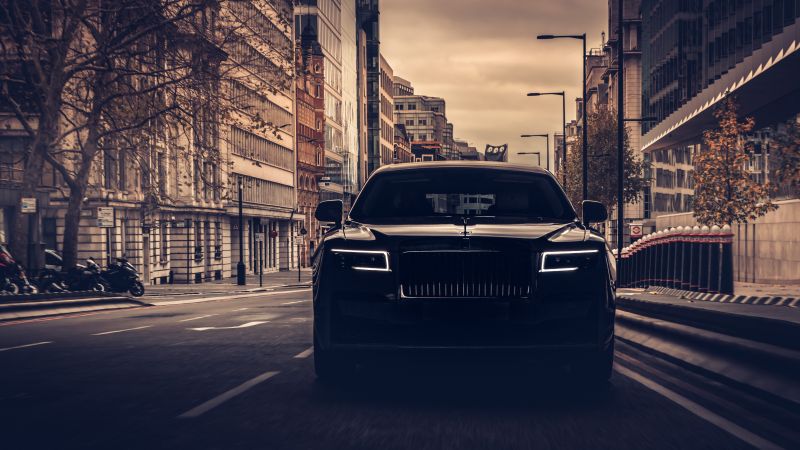 Rolls-Royce Ghost, 2021, Dark, Black cars, 5K, Wallpaper
