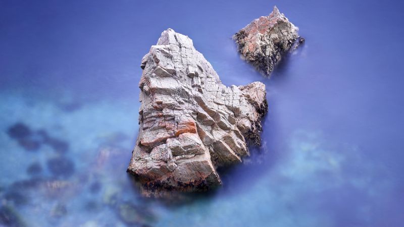 macOS Big Sur, Seashore, Rocks, Stock, Aesthetic, 5K, Wallpaper