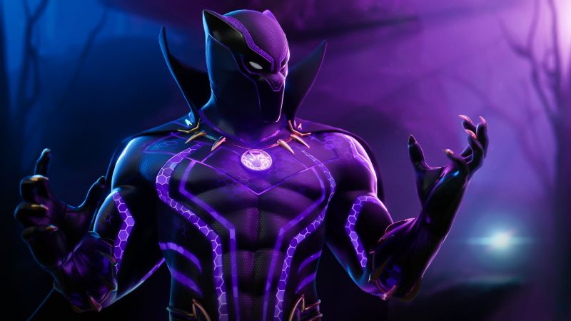 Black Panther, Fortnite, Skin, 2020 Games, Neon