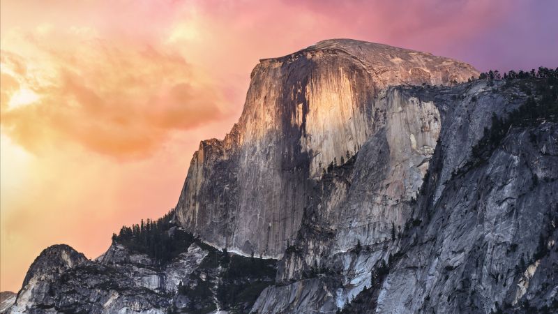 OS X Yosemite, El Capitan, Summit, Yosemite National Park, Yosemite Valley, Evening, Peak, Stock, California, 5K, Wallpaper