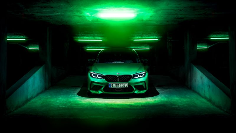 BMW M2, Green, Dark background, Wallpaper