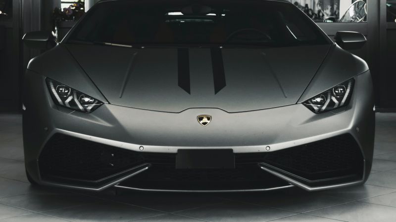 Lamborghini Huracan, Monochrome, Grey, Wallpaper