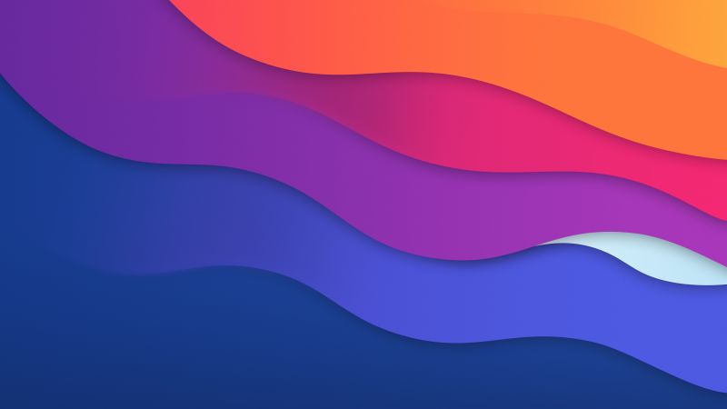 Waves, macOS Big Sur, Colorful, 5K, Wallpaper