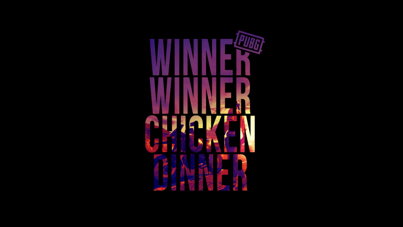 Winner Winner Chicken Dinner, PUBG, AMOLED, Black background, 5K, Wallpaper