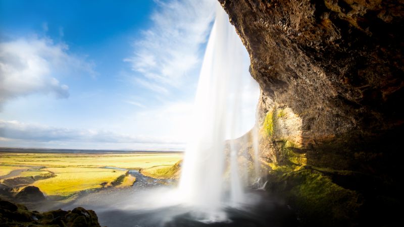Seljalandsfoss, Waterfall, Iceland, Wallpaper