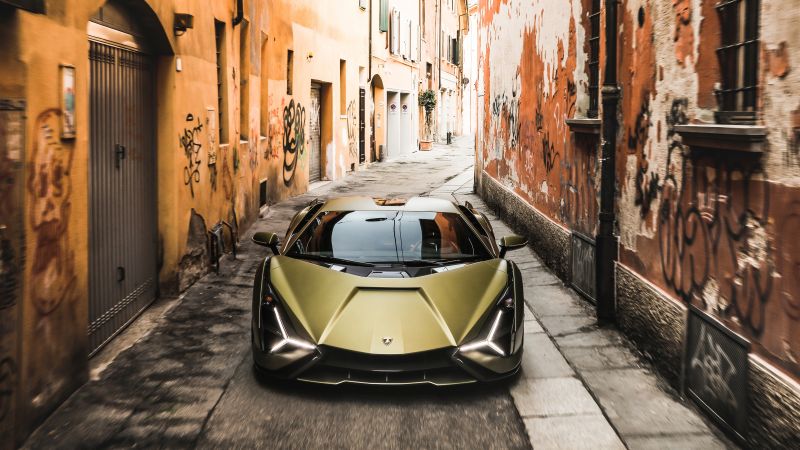 Lamborghini Sián FKP 37, Hybrid cars, Sports cars, 2021, Wallpaper