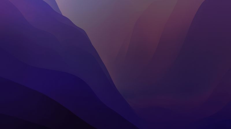 macOS Monterey, 5K, Stock, Purple, Dark Mode, Layers, Wallpaper