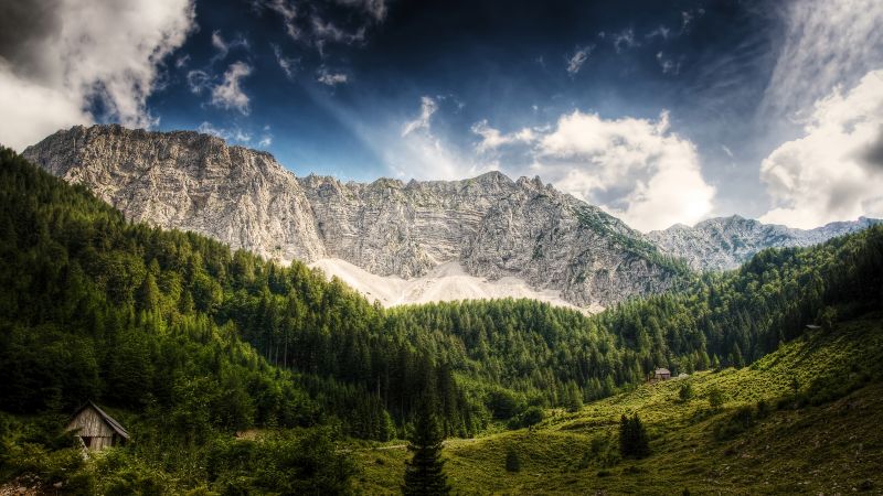 Landscape, Carinthia, Austria, Mountains, Forest, HDR, Wallpaper