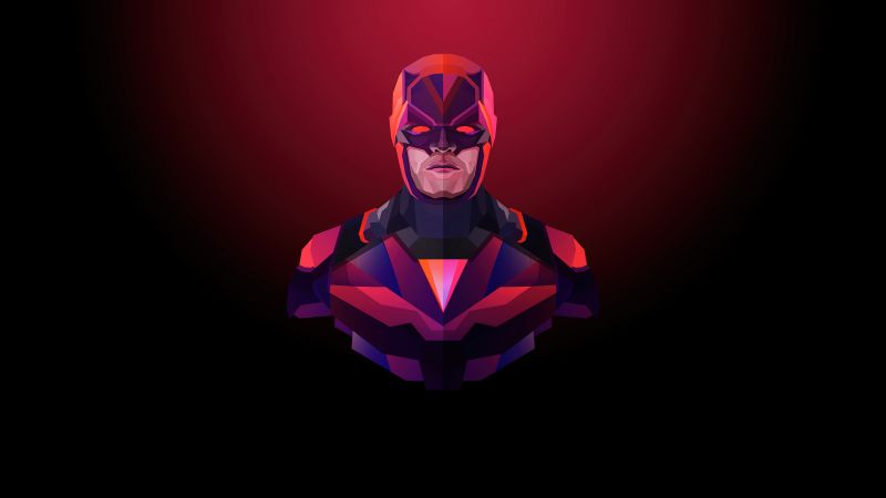 Daredevil, Marvel Superheroes, Dark background, Minimal art, Red, Wallpaper
