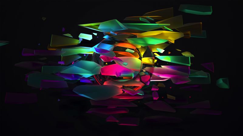 Gamut spectrum shapes colorful black background split 