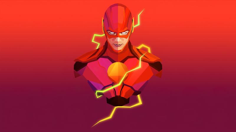 The Flash, Marvel Superheroes, Red background, Marvel Comics, Wallpaper
