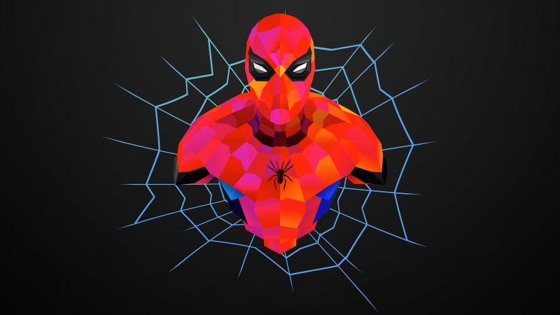 Spider-Man, Marvel Superheroes, Dark background, Wallpaper