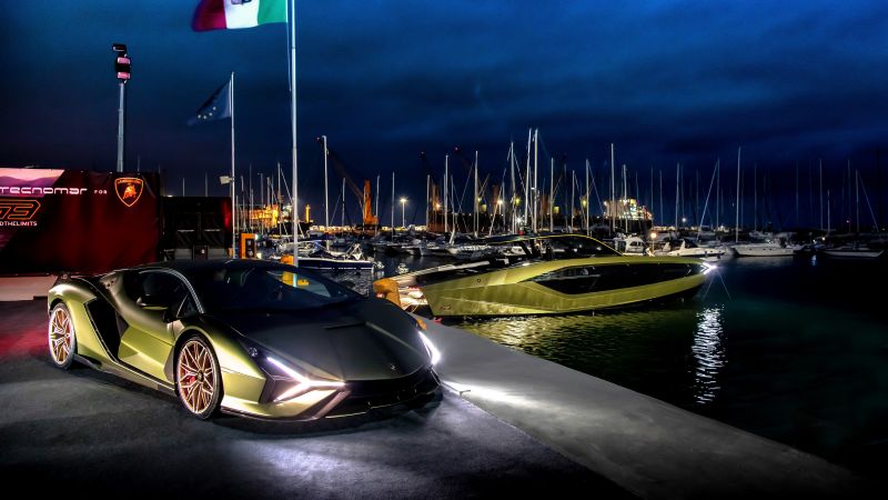 Lamborghini Sián FKP 37, Tecnomar for Lamborghini 63, Superyacht, Motor yacht, Luxury yacht, 2021, 5K, Wallpaper