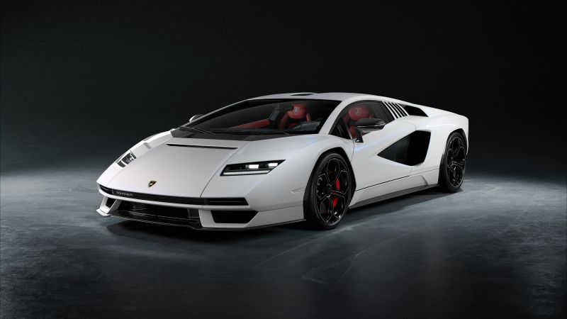Lamborghini Countach LPI 800-4, Hybrid cars, Electric Sports cars, 2022, 5K, Dark background, Wallpaper
