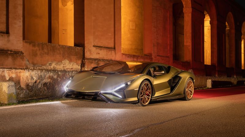 Lamborghini Sián FKP 37, Hybrid cars, Sports cars, 2021, 5K, Wallpaper