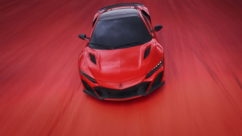 Acura NSX Type S, Electric Sports cars, Red background, Red cars, 2022, 5K, 8K, Wallpaper