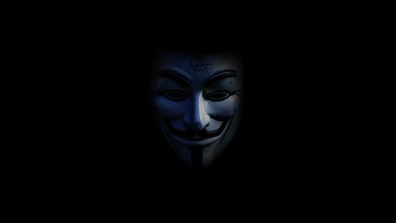 Anonymous, Dark background, Mask, Wallpaper