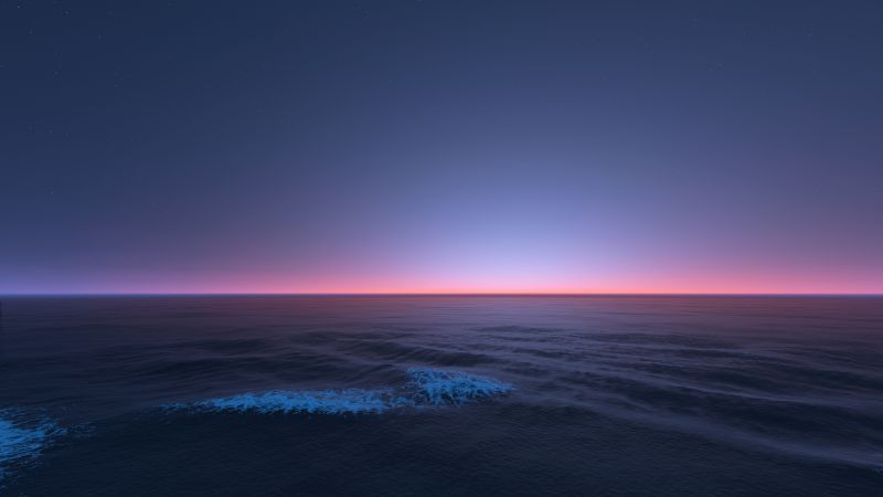 Horizon, Seascape, Sunset, Dusk, Ocean, Wallpaper