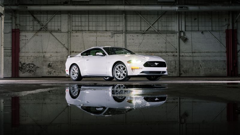 Ford Mustang GT, Ice White Appearance Package, 2022, White cars, 5K, Wallpaper